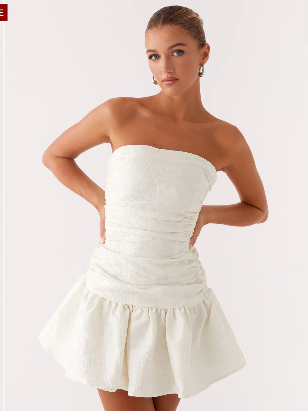 NWT PepperMayo Ray of Light Strapless White Mini Dress